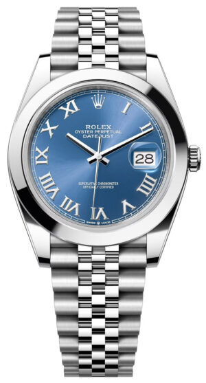 Rolex Datejust 41, Oyster, 41 mm, Oystersteel, Azzurro-blue Roman Dial, Jubilee Bracelet, 126300