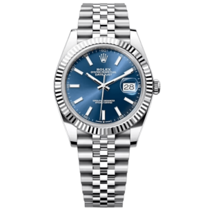 Rolex Steel and White Gold Rolesor Datejust 41 - Fluted Bezel - Blue index Dial - Jubilee Bracelet - 126334