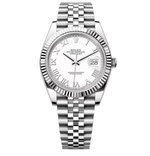 Rolex Datejust 41, Oyster, 41 mm, Oystersteel and White Gold, White Roman dial, Jubilee bracelet, 126334