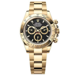 Rolex Cosmograph Daytona, oyster, 40mm, 18 kt Yellow gold, Black dial, Oyster bracelet, 18 kt Yellow gold bezel, ref 126508