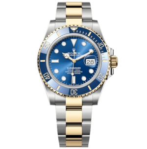 Rolex Steel and Gold Submariner Date Watch - Blue Bezel - Blue Dial - 126613LB