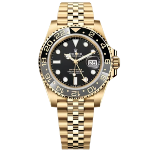 Rolex GMT II, Jubilee Bracelet, 40mm, Yellow Gold, Black Dial, ref. 126718GRNR Brand New