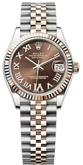 Rolex Datejust 31, Oyster, 31 mm, Oystersteel and Everose gold, Chocolate with diamonds Dial, Jubilee Bracelet ref. 278271