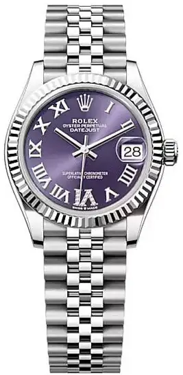 Rolex Datejust 31, Oyster, 31 mm, Oystersteel and white gold, Aubergine Diamonds Dial, Jubilee Bracelet ref. 278274