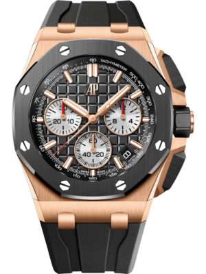 Audemars Piguet Royal Oak Offshore Selfwinding Chronograph, Black Dial, 18kt pink gold case, Black ceramic bezel,  26420RO.OO.A002CA.01