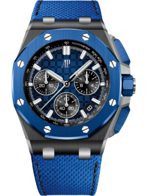 Audemars Piguet Royal Oak Offshore Selfwinding Chronograph, Smoked Blue Dial, Black ceramic case and Blue ceramic bezel, 26420CE.OO.A043VE.01